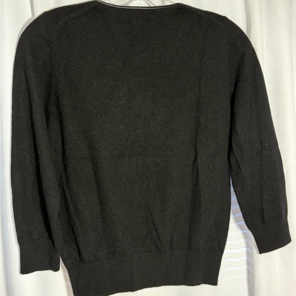 Tse Black Crew Neck Cashmere Cardigan Sweater Sz S View 4